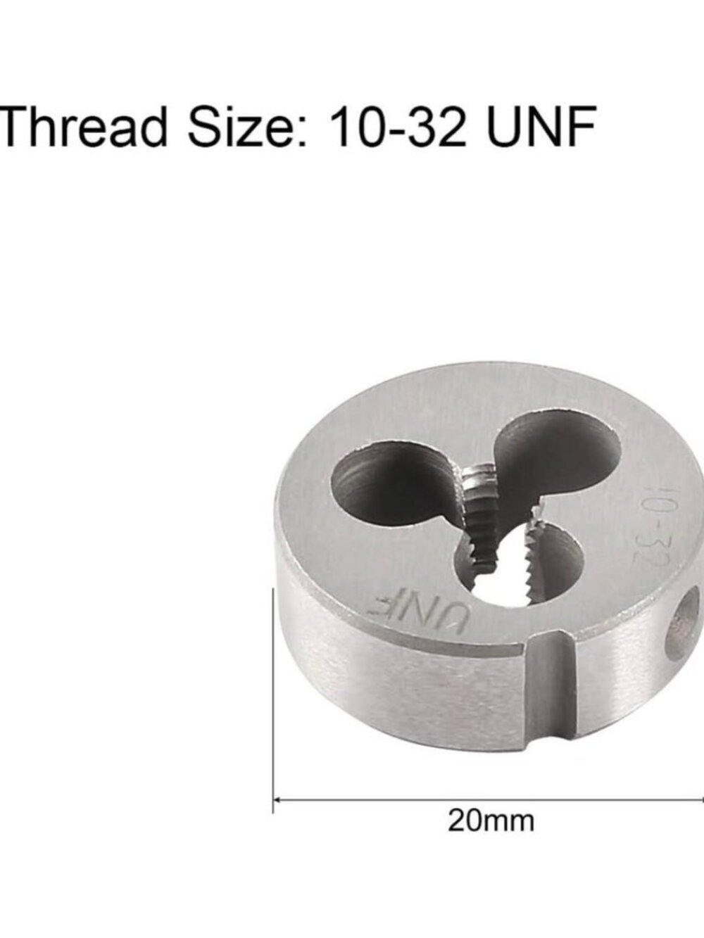 10-32 UNF Round Die, Machine Thread Right Hand Threading Die - Picture 5 of 6
